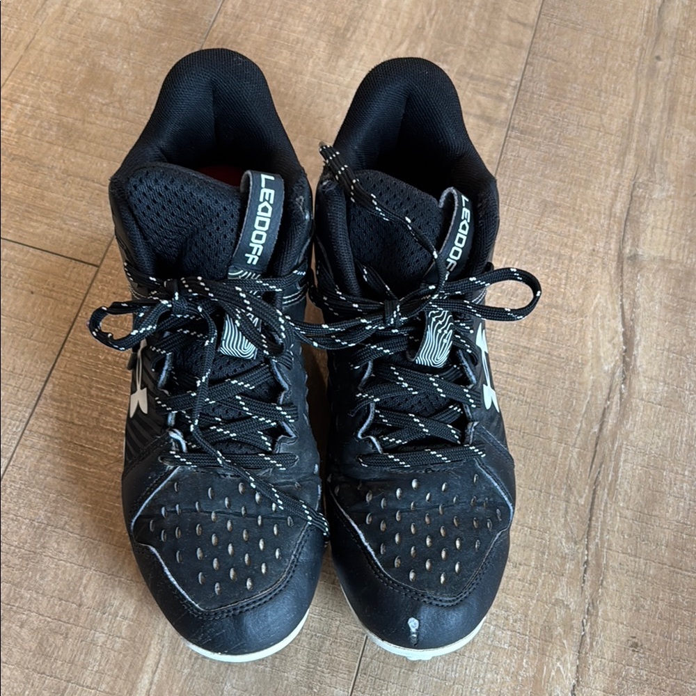 Black Athletic Shoes with White Accents